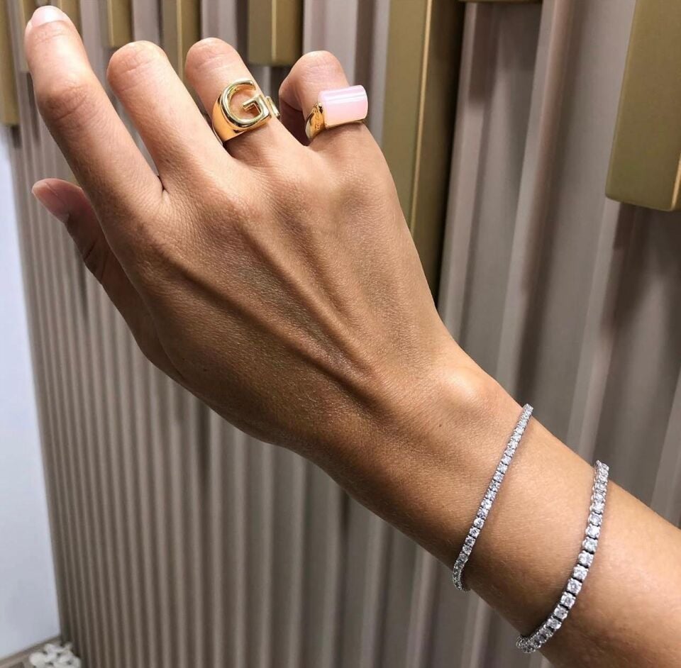 Altın Kaplama Özel Kesim Taşlı Yüzük