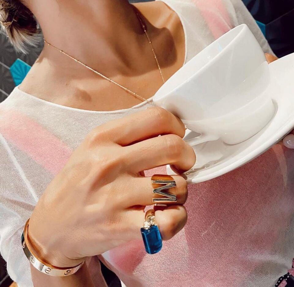 Altın Kaplama Özel Kesim Taşlı Yüzük