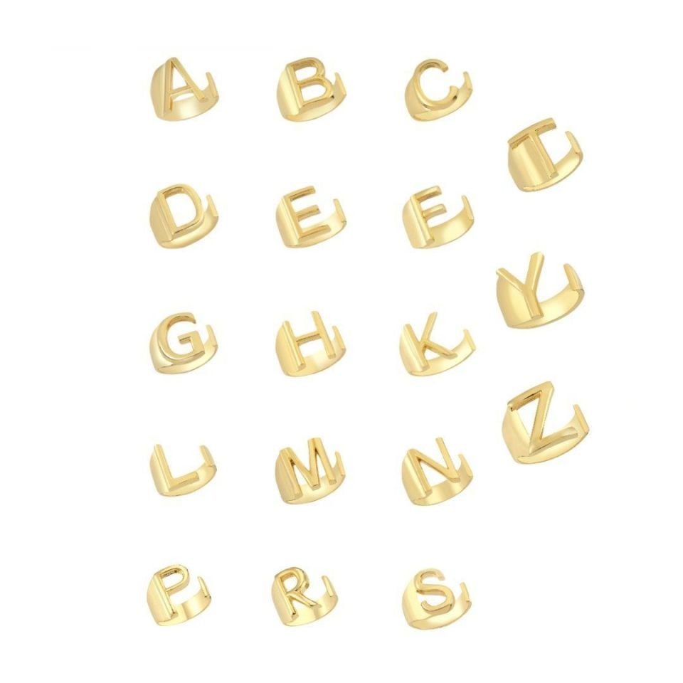 Altın Kaplama Harf Yüzük