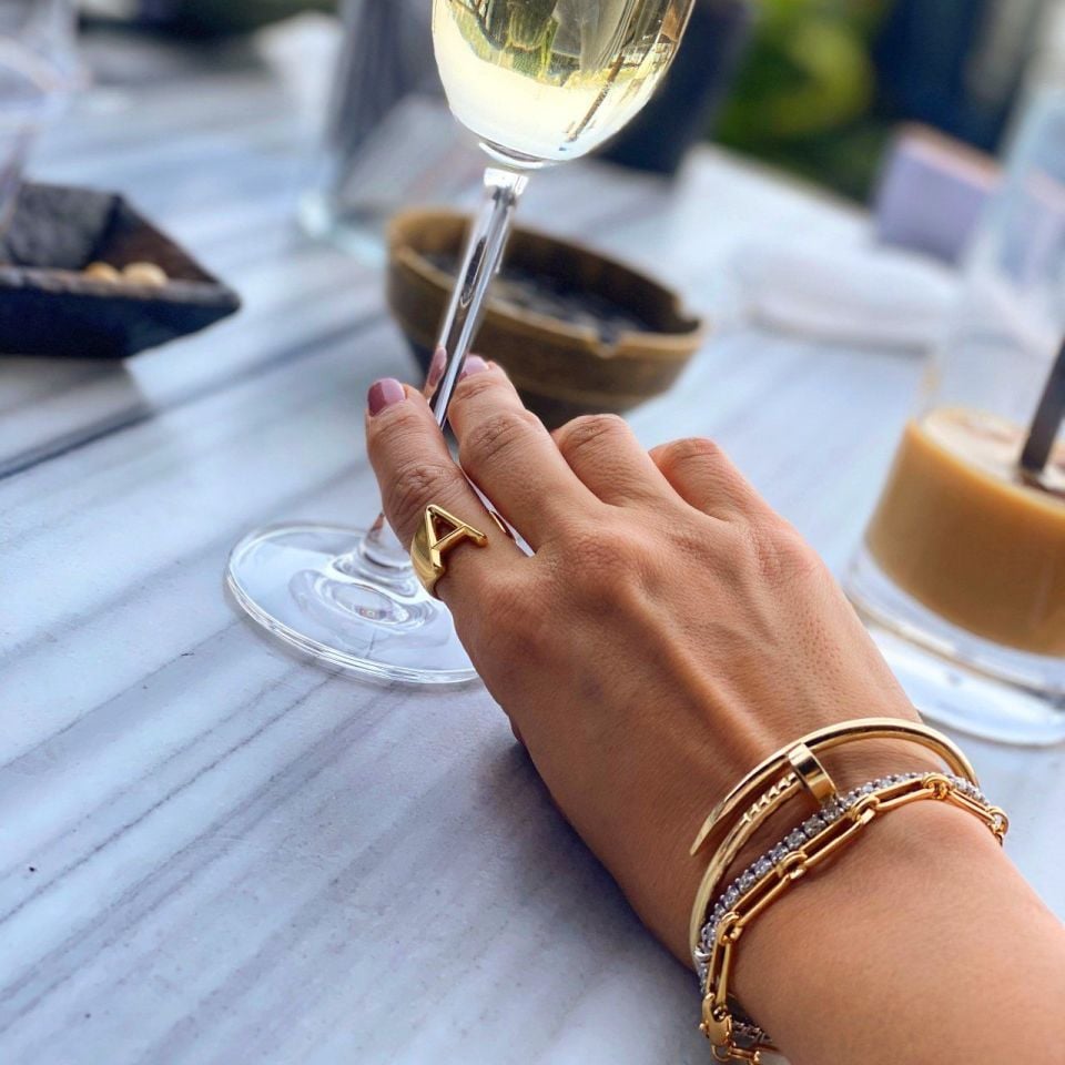 Altın Kaplama Harf Yüzük