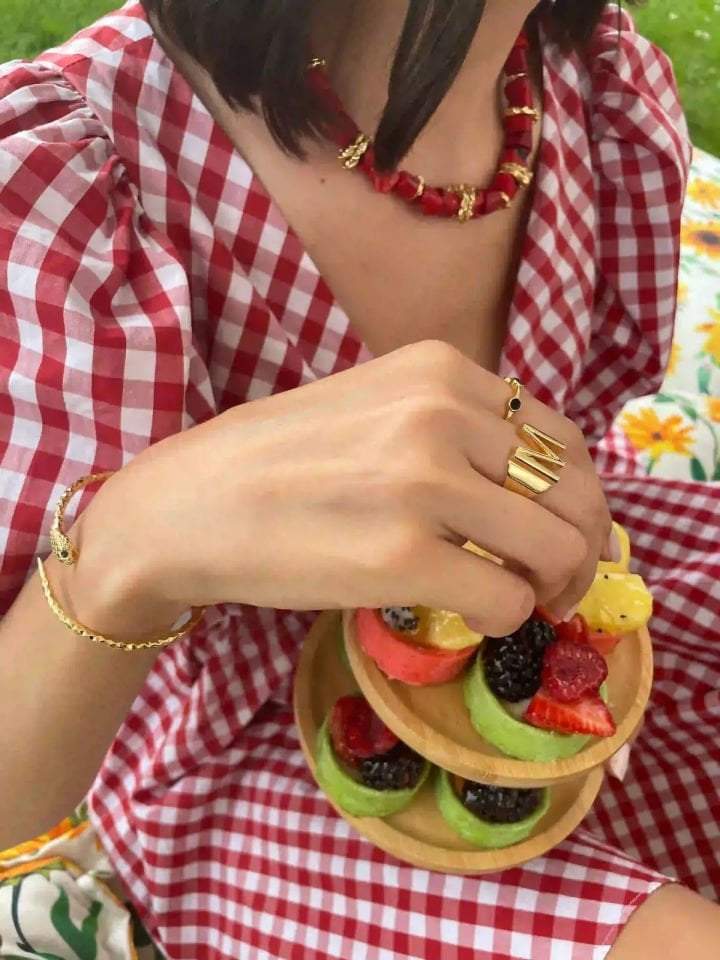 Altın Kaplama Harf Yüzük