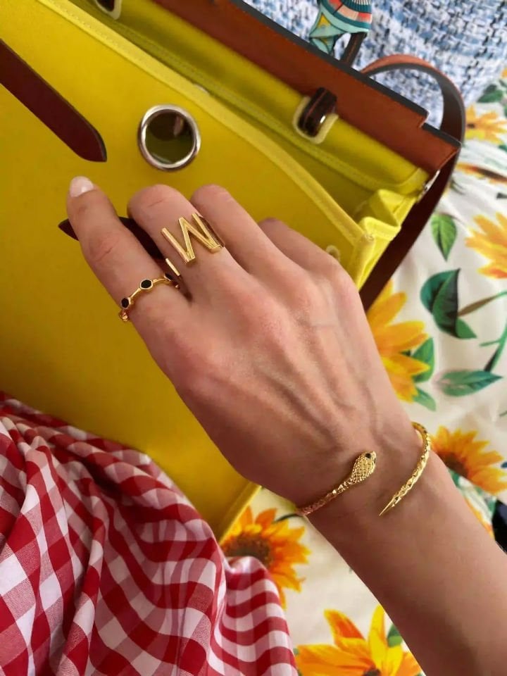 Altın Kaplama Harf Yüzük