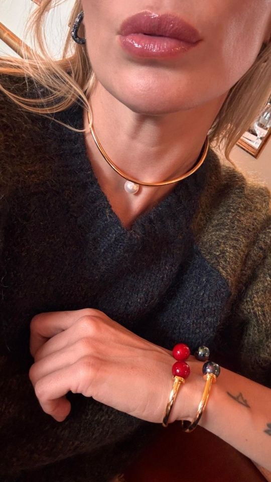 Altın Kaplama Paris Pearl Choker