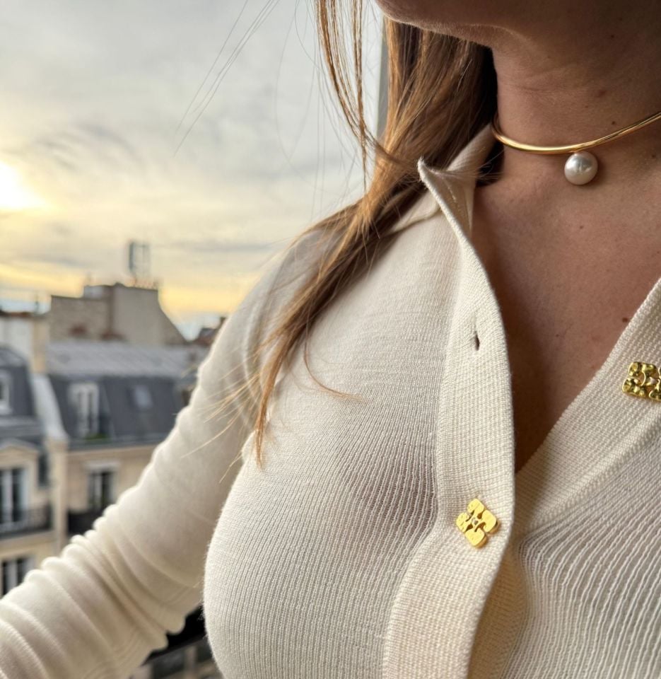 Altın Kaplama Paris Pearl Choker