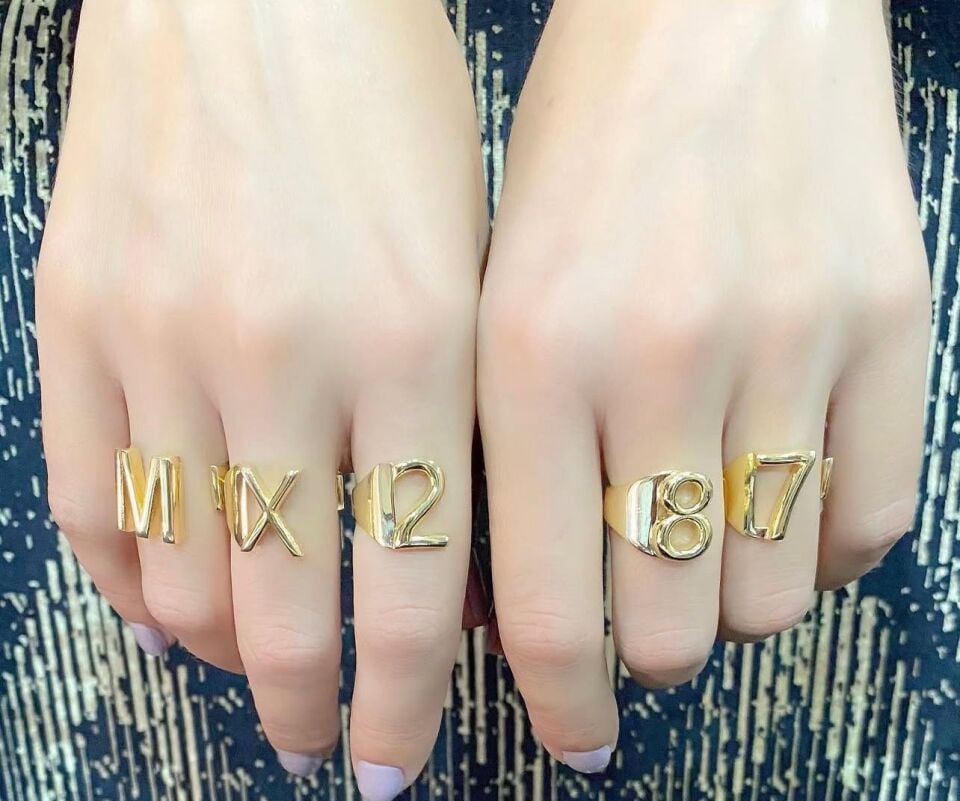 ALTIN KAPLAMA RAKAM YÜZÜK