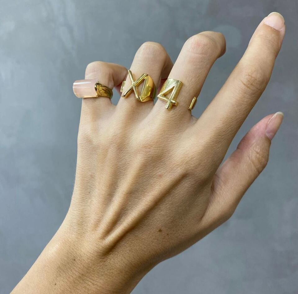 ALTIN KAPLAMA RAKAM YÜZÜK