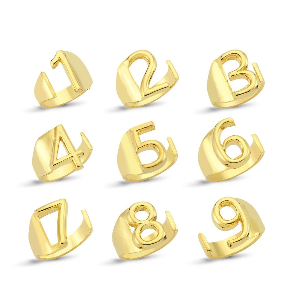 ALTIN KAPLAMA RAKAM YÜZÜK