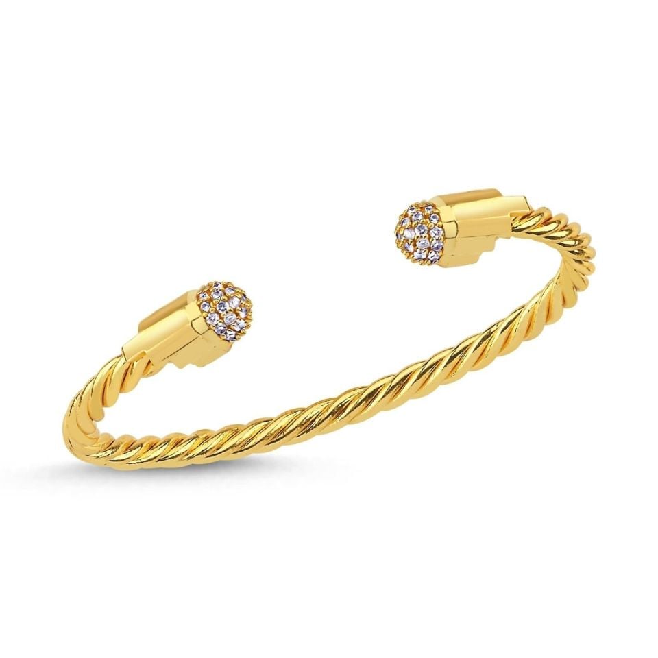 Altın Kaplama Elif Ucu Taşlı Bileklik