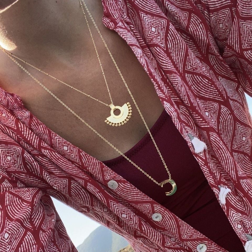 Altın Kaplama Afrikalı Nostaljik Kolye