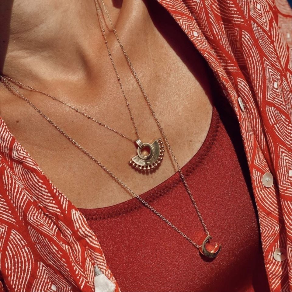 Altın Kaplama Afrikalı Nostaljik Kolye