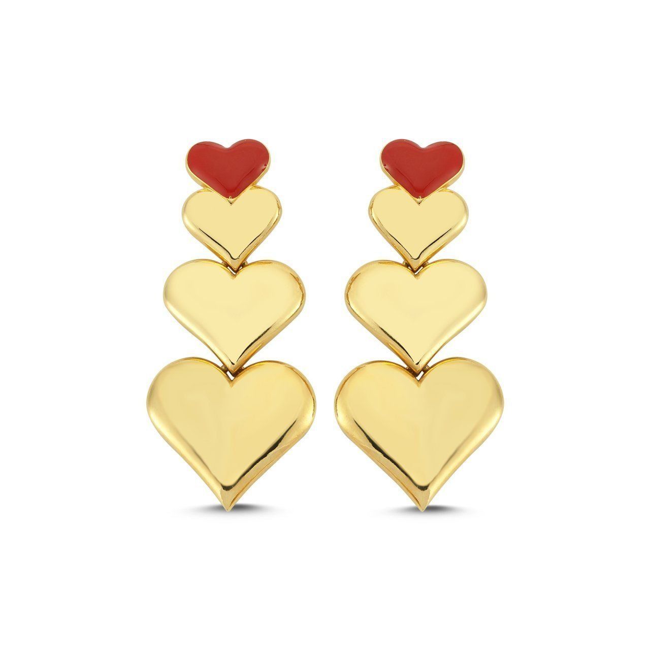 Altın Kaplama Mineli Kalp Küpe