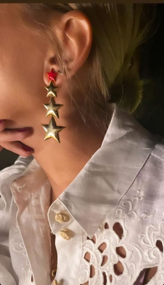 Altın Kaplama Mineli Yıldız Küpe