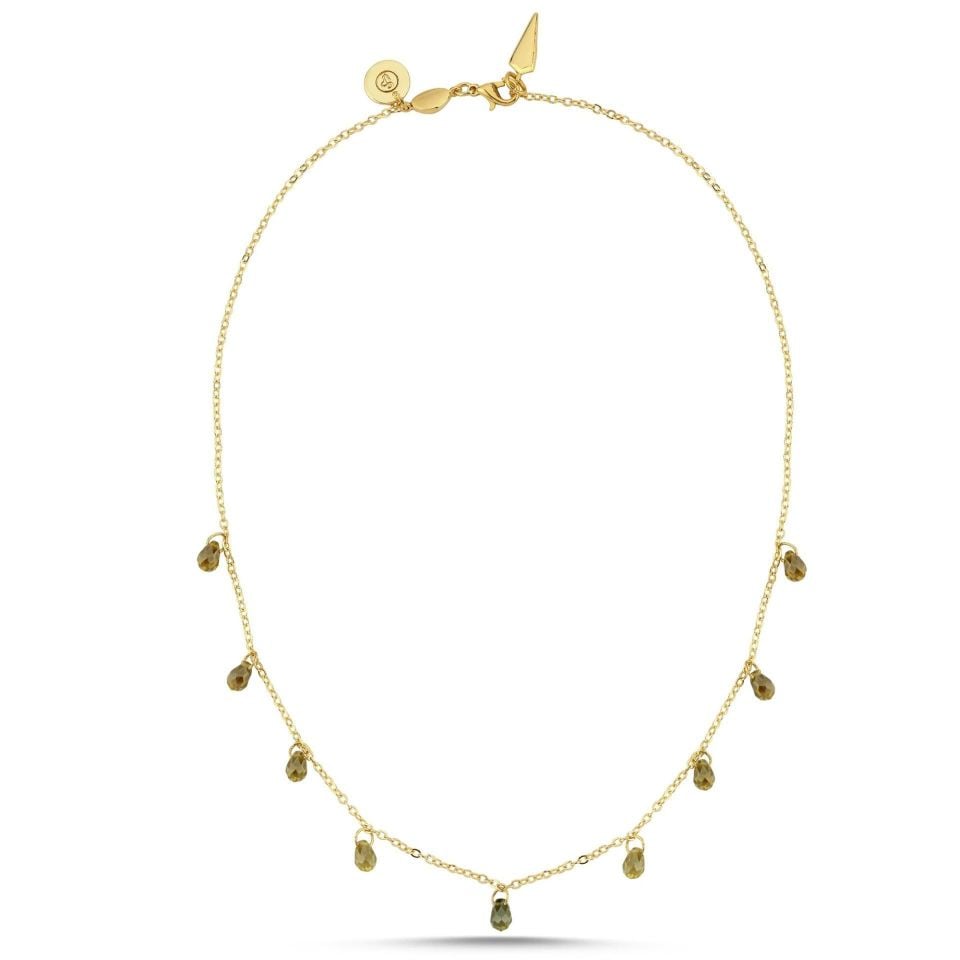 Altın Kaplama Drop Kristal Kolye