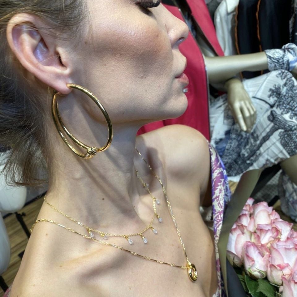 Altın Kaplama Drop Kristal Kolye