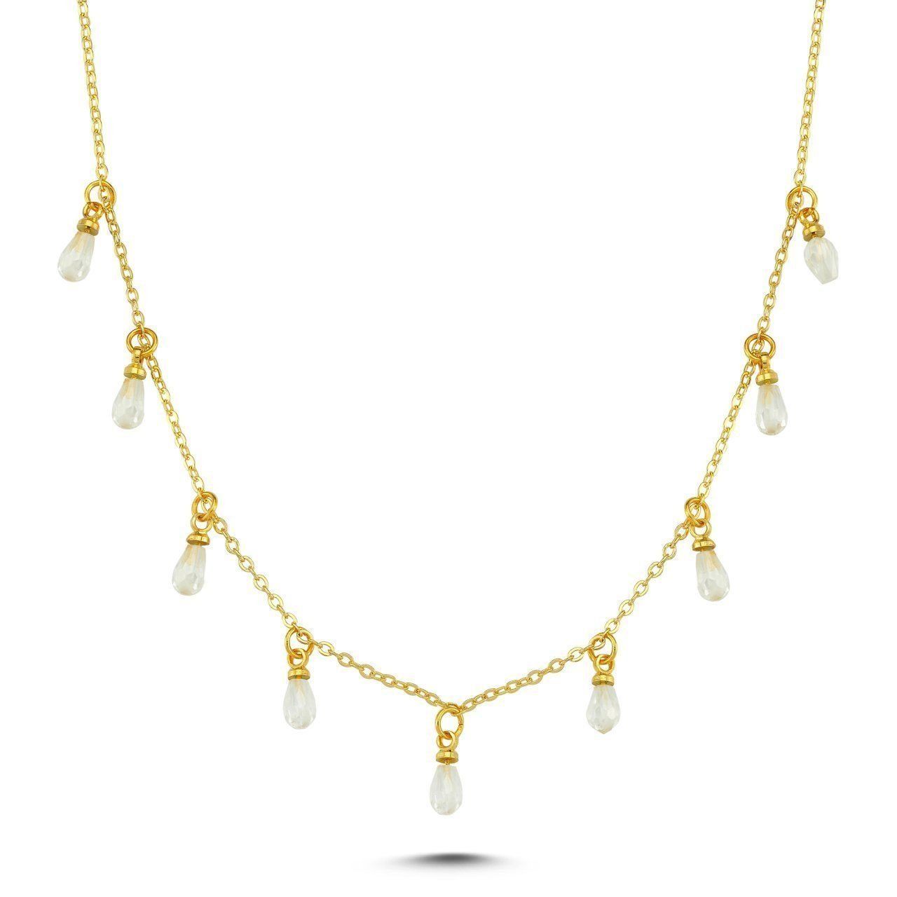 Altın Kaplama Drop Kristal Kolye