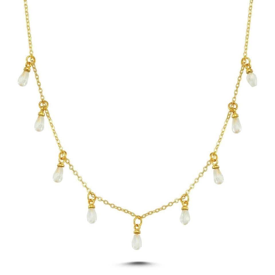 Altın Kaplama Drop Kristal Kolye