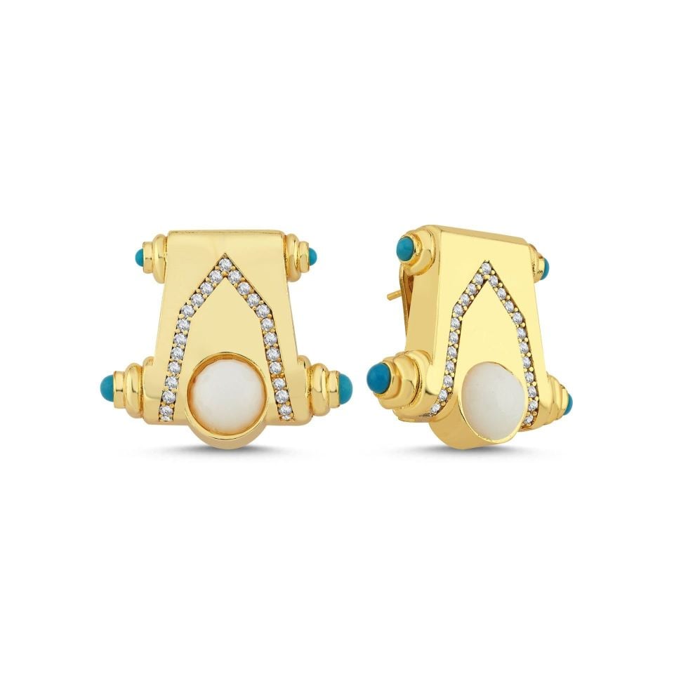 Altın Kaplama Galactic Küpe