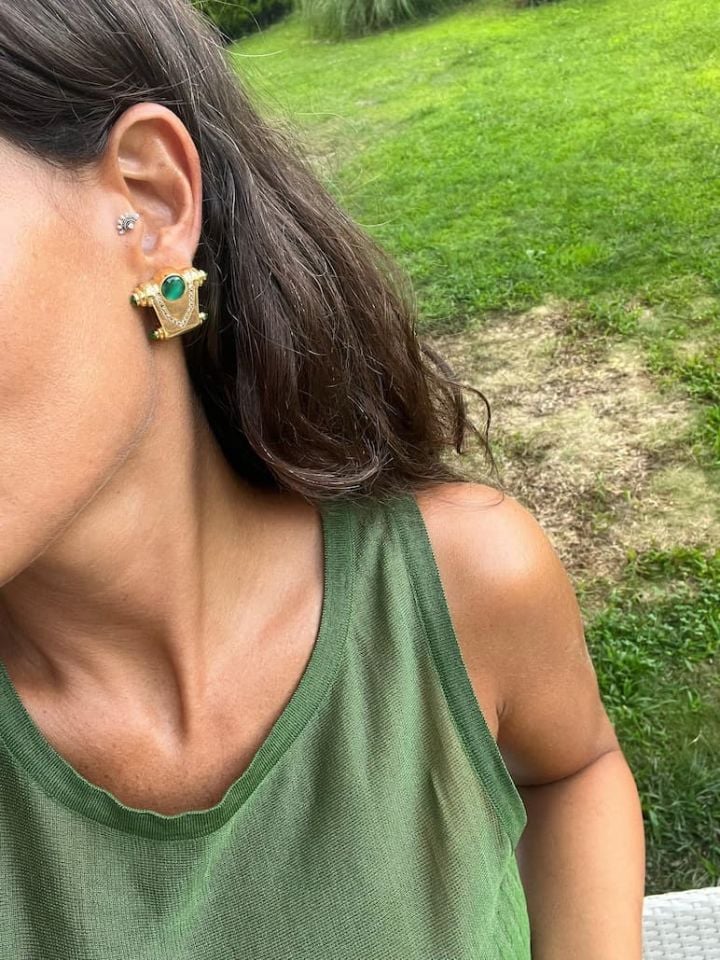 Altın Kaplama Galactic Küpe