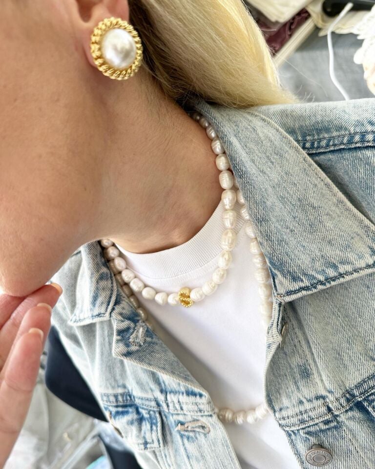 Altın Kaplama Lady İnci̇ Küpe