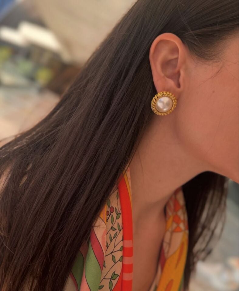 Altın Kaplama Lady İnci̇ Küpe