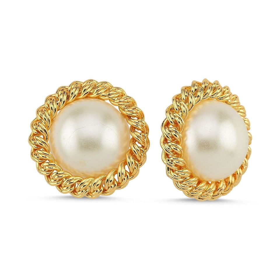 Altın Kaplama Lady İnci̇ Küpe