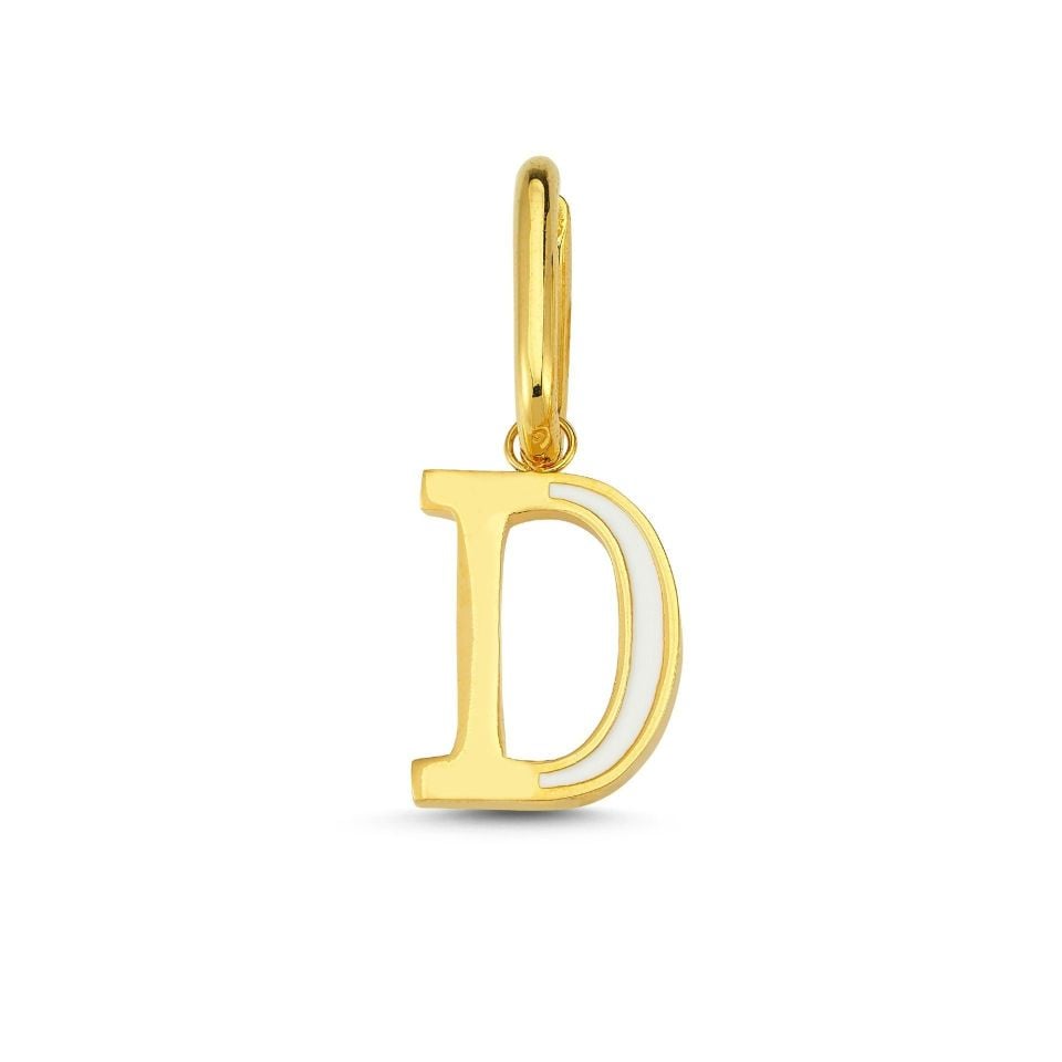 Altın Kaplama Mi̇neli̇ Tek Harf Küpe