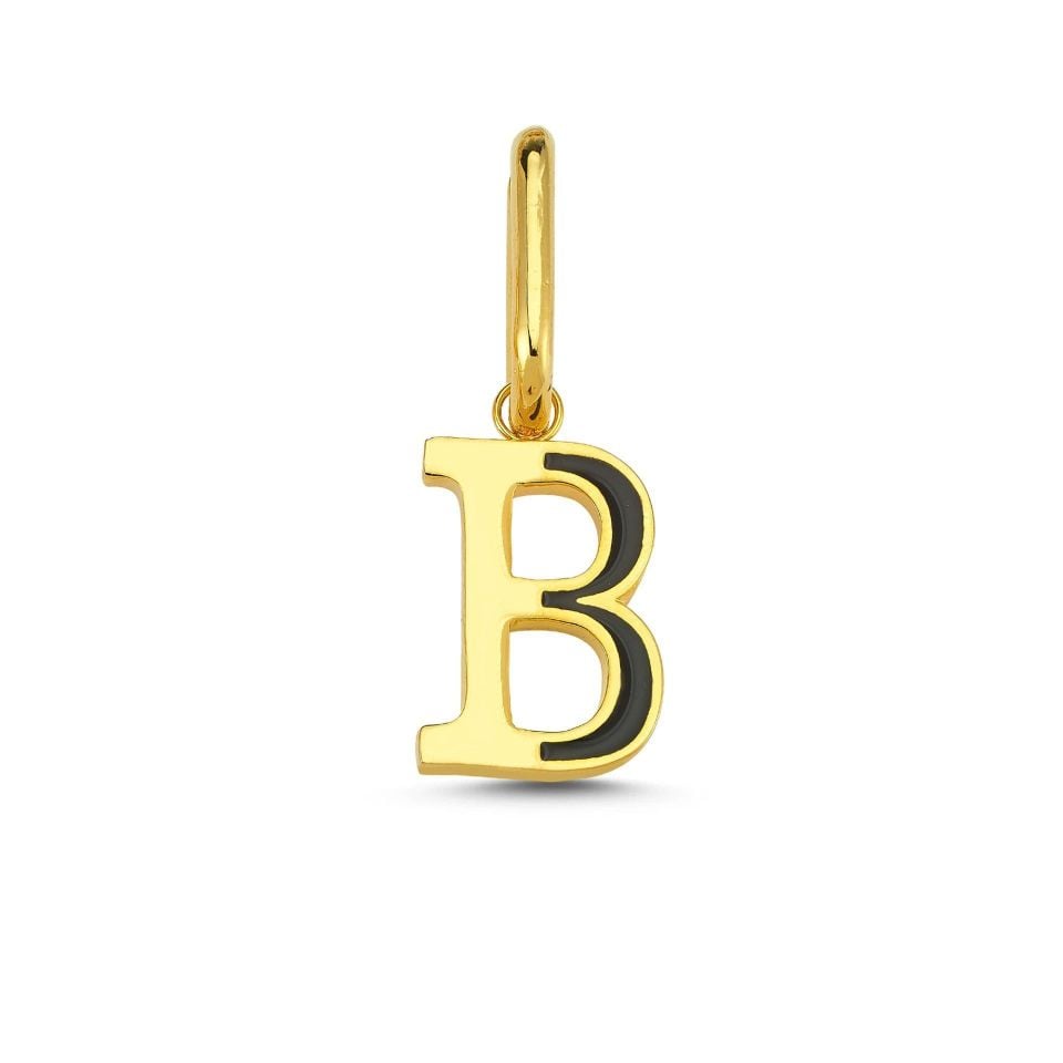 Altın Kaplama Mi̇neli̇ Tek Harf Küpe