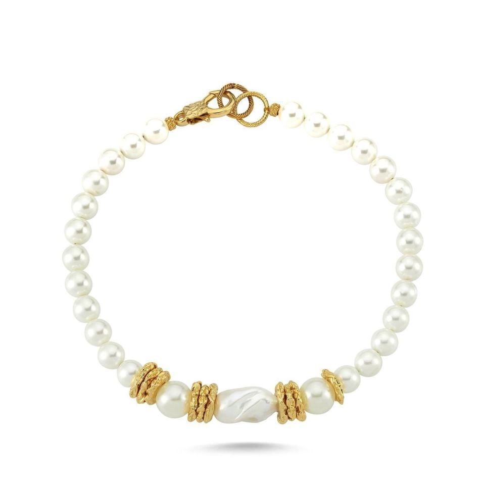 Altın Kaplama Barok İnci̇ Kolye