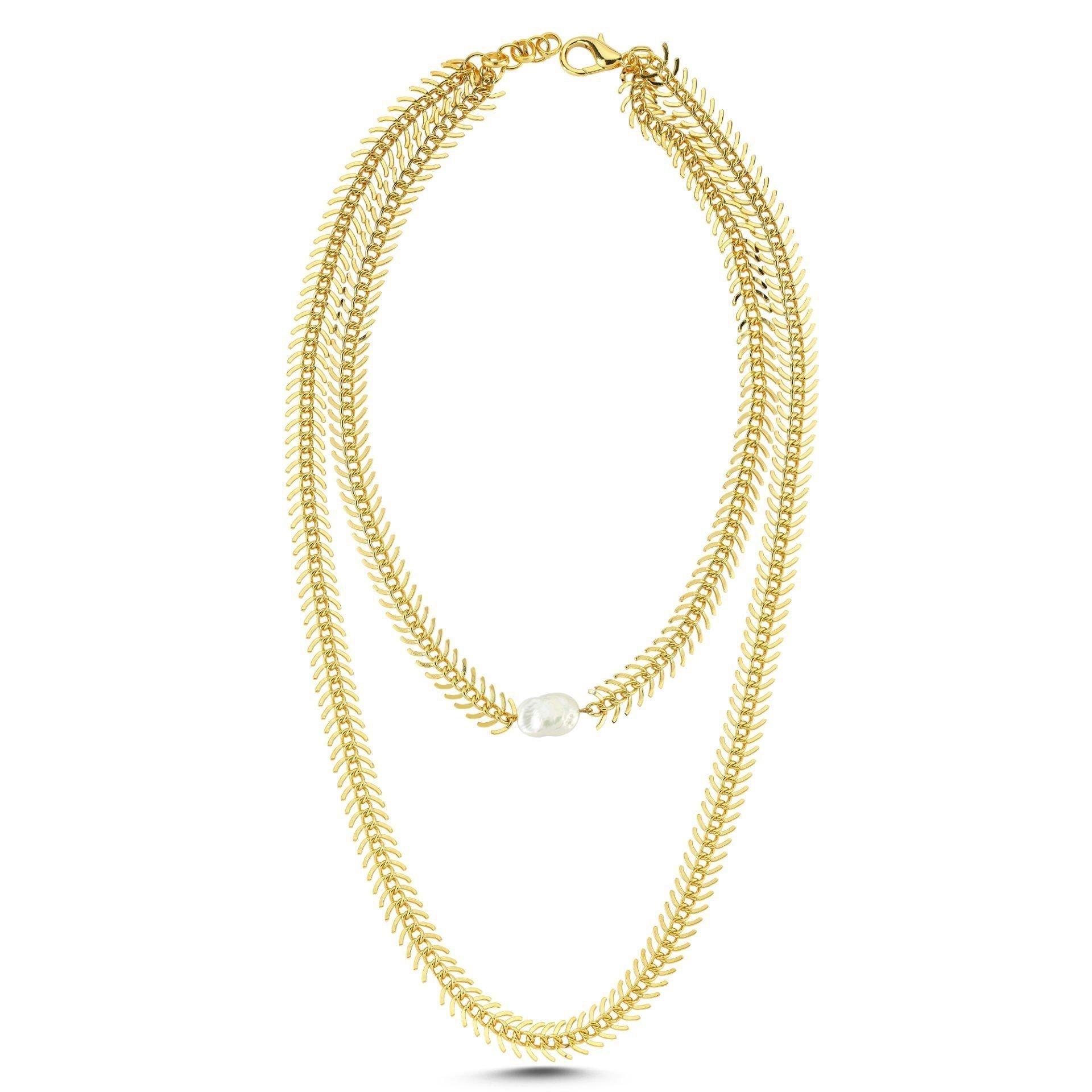 Altın Kaplama Barok İnci̇ Gerdanlık