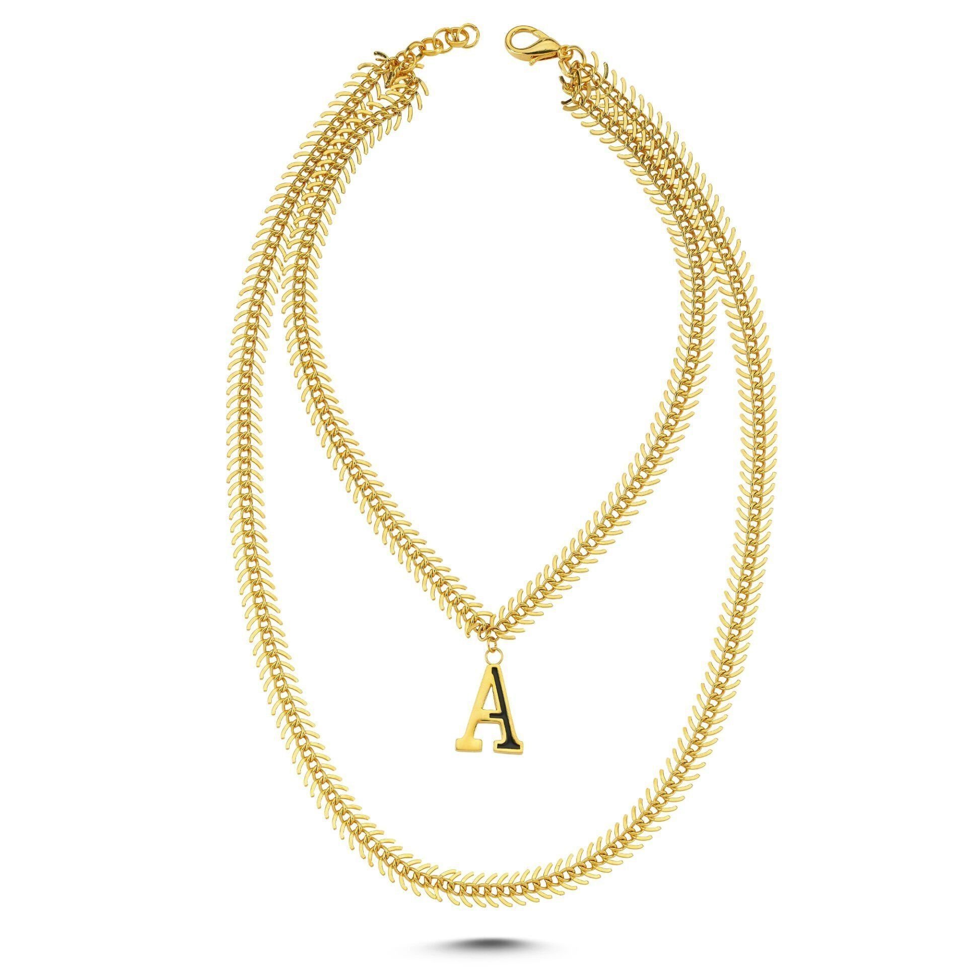 Altın Kaplama Mi̇neli̇ Harf Gerdanlık