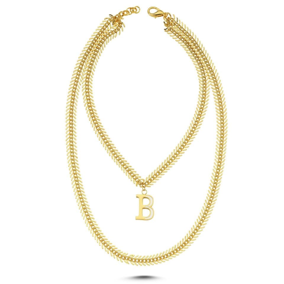 Altın Kaplama Mi̇neli̇ Harf Gerdanlık