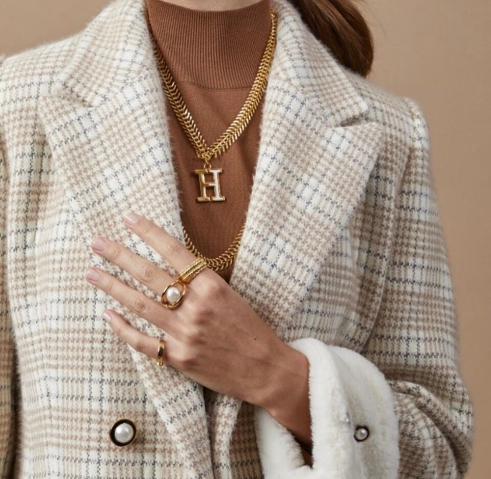 Altın Kaplama Mi̇neli̇ Harf Gerdanlık