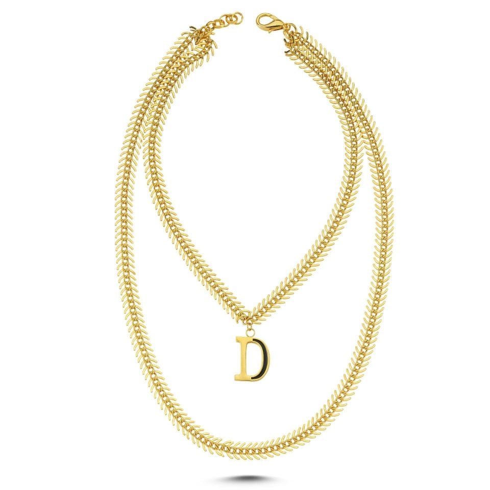 Altın Kaplama Mi̇neli̇ Harf Gerdanlık