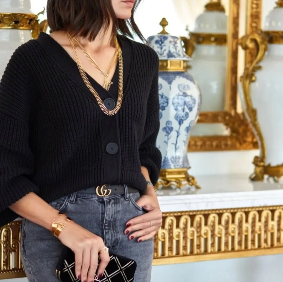 Altın Kaplama Mi̇neli̇ Harf Gerdanlık