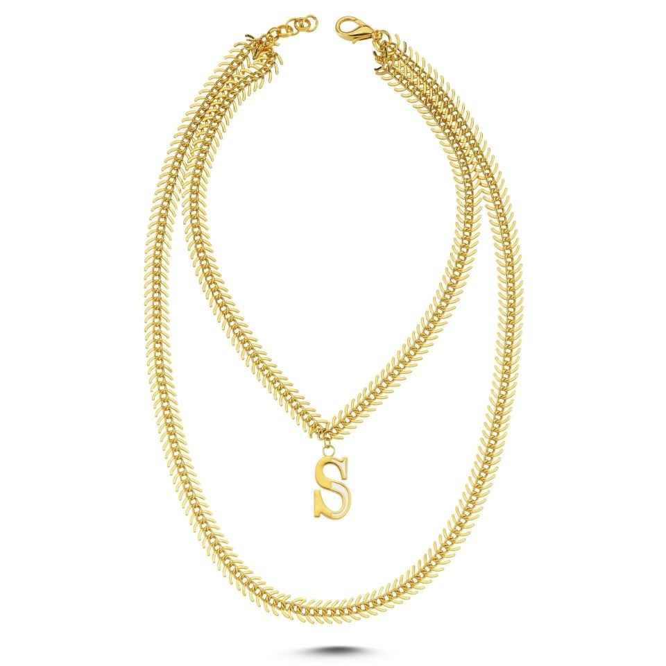 Altın Kaplama Mi̇neli̇ Harf Gerdanlık